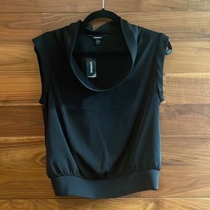 NEW EXPRESS BLACK COWL NECK SHIRT SZ SMALL
